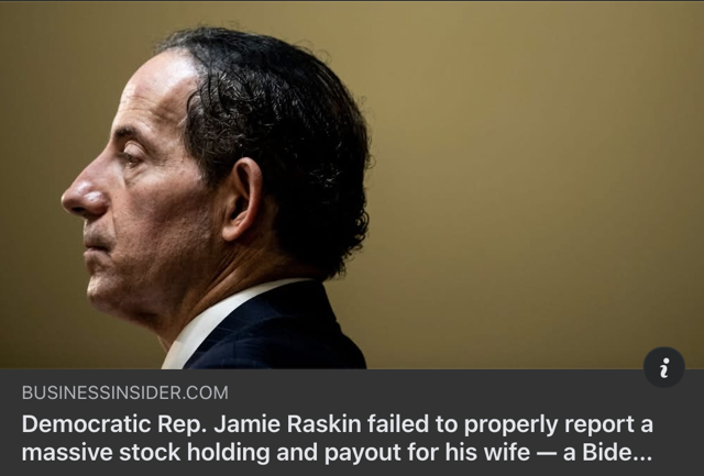 Jamie Raskin’s Stock Dumping